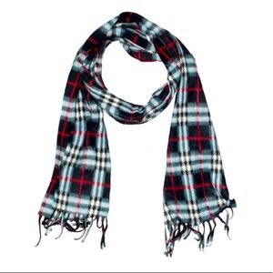 Assorted brands plaid blue fleece neck scarf o/s adult